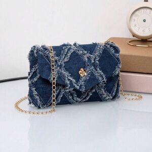 Denim Chain Crossbody Bag